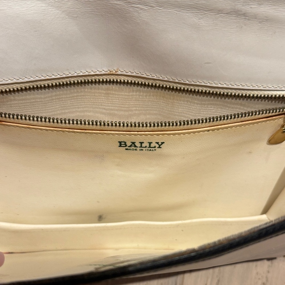 Vintage Bally Black & White Leather Envelope Clutch – Made in Italy - Picture 5 of 12